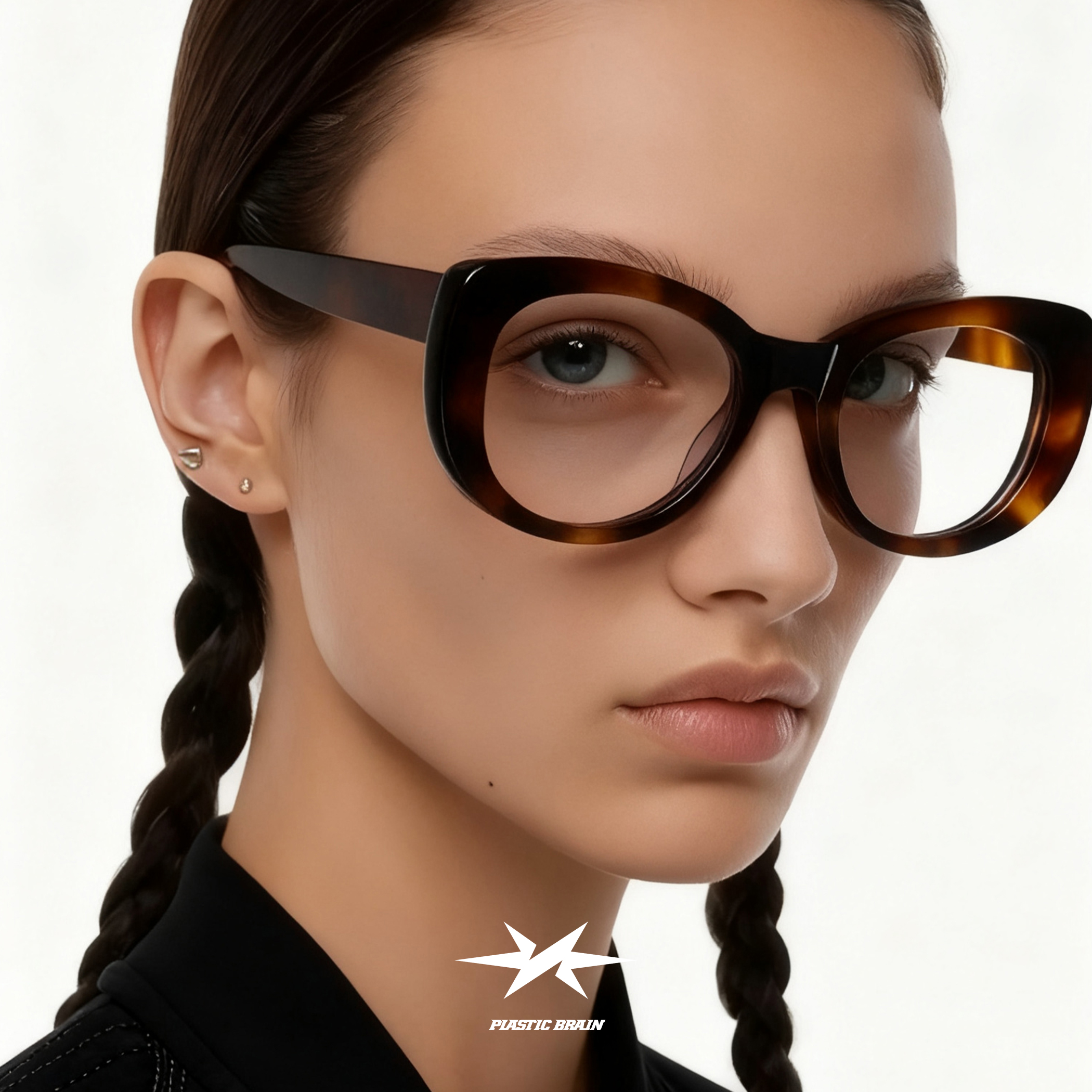 韩系复古可配近视眼镜玳瑁色