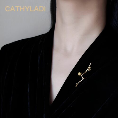CATHYLADI轻奢胸针孤芳腊梅花枝中国风新中式精致送女士生日礼物