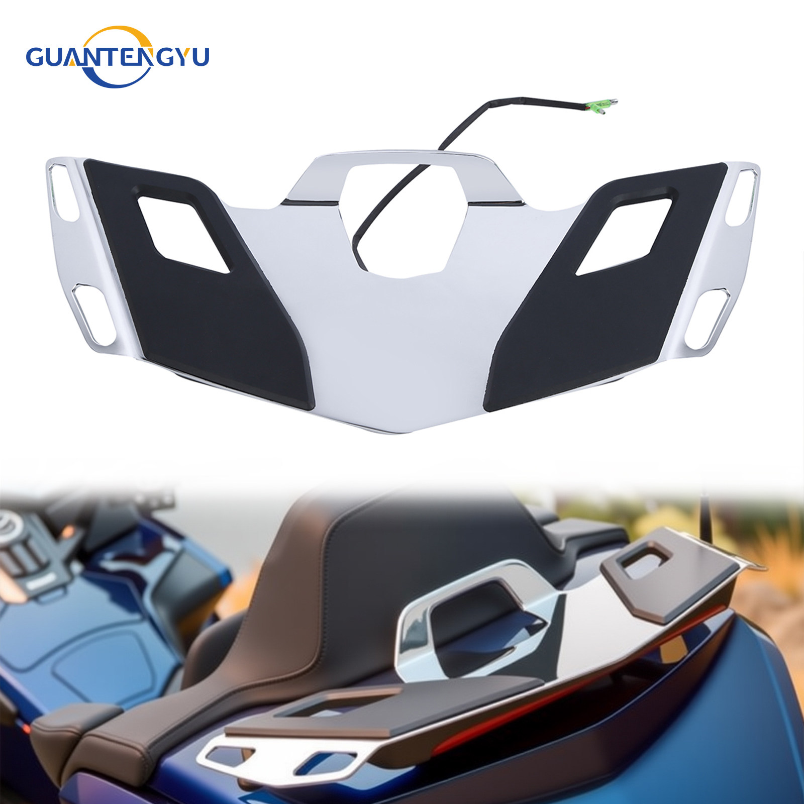 适用本田金翼GL1800改装配件尾箱行李架 后货架带刹车灯18-25年