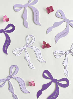 觅糖原创蝴蝶结名卡少女心席位卡紫色粉色蓝色绿色少女心