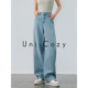 Uni U998 时髦先锋斜拼解构造型宽松弧型牛仔裤 Cozy INS爆款