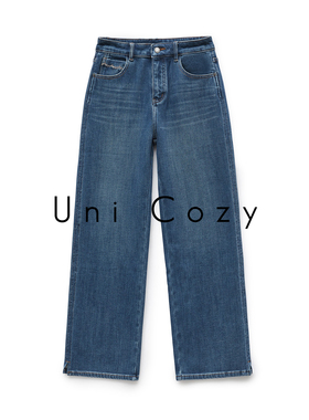 Uni Cozy【复古格调 自在舒弹】 高腰直筒显瘦遮胯加绒牛仔裤 803