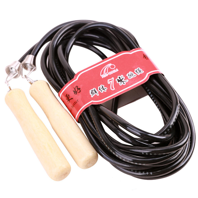 5米7米9米跳绳群体团体活动跳绳木柄pvc跳绳多人跳绳学生训练比赛