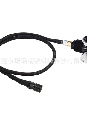 跨境二氧化碳调压阀带40英寸黑色软管CO2减压阀连接管套装 300psi