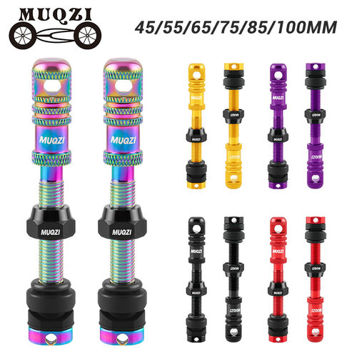 MUQZI自行车法式真空气嘴45/55/65/75/85/100延长气嘴铝合金配件