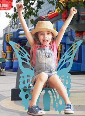 户外公园林不锈钢雕塑铁艺蝴蝶座椅庭院商场草坪景观装饰摆件定制