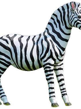 仿真动物大型斑马雕塑摆件花园林景观景区玻璃钢装饰草坪模型摆设