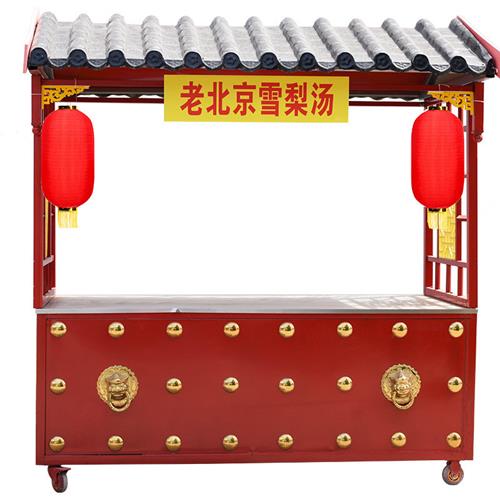 摆摊仿古小吃车商业街花车流动餐车市集摊位小推车移动售货车