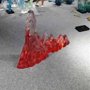 饰品 创意透明树脂雕塑假山摆件现代酒店客厅办公室桌面家居玄关装