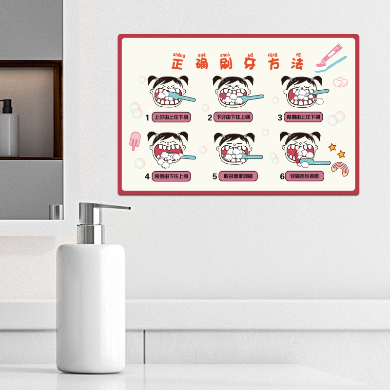 薇素蔓亚克力刷牙七步法背胶