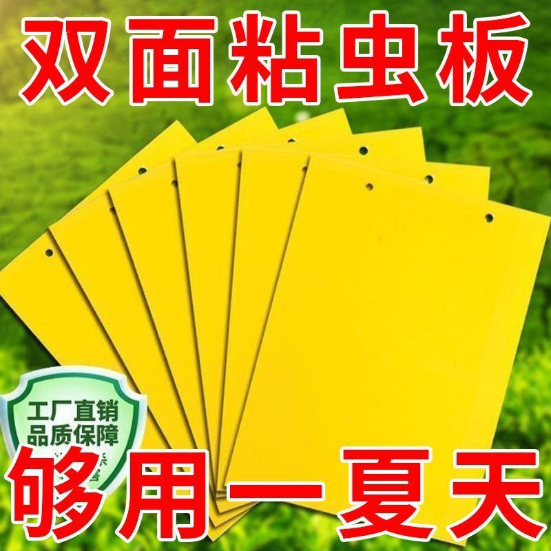 黄板双面粘虫板诱虫板柑橘子树瓜果实蝇菜园大棚蓟马蓝板树诱捕器