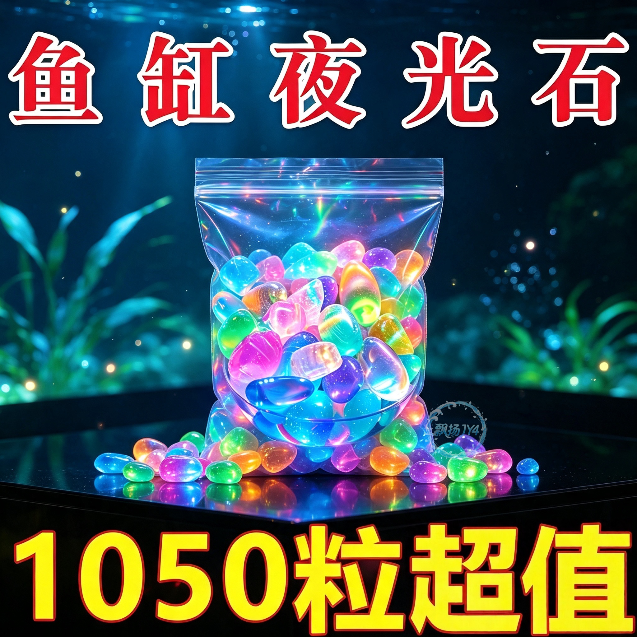 夜光石鱼缸造景发光石头鱼缸装饰饰品水族箱石头耐用户布景金鱼缸