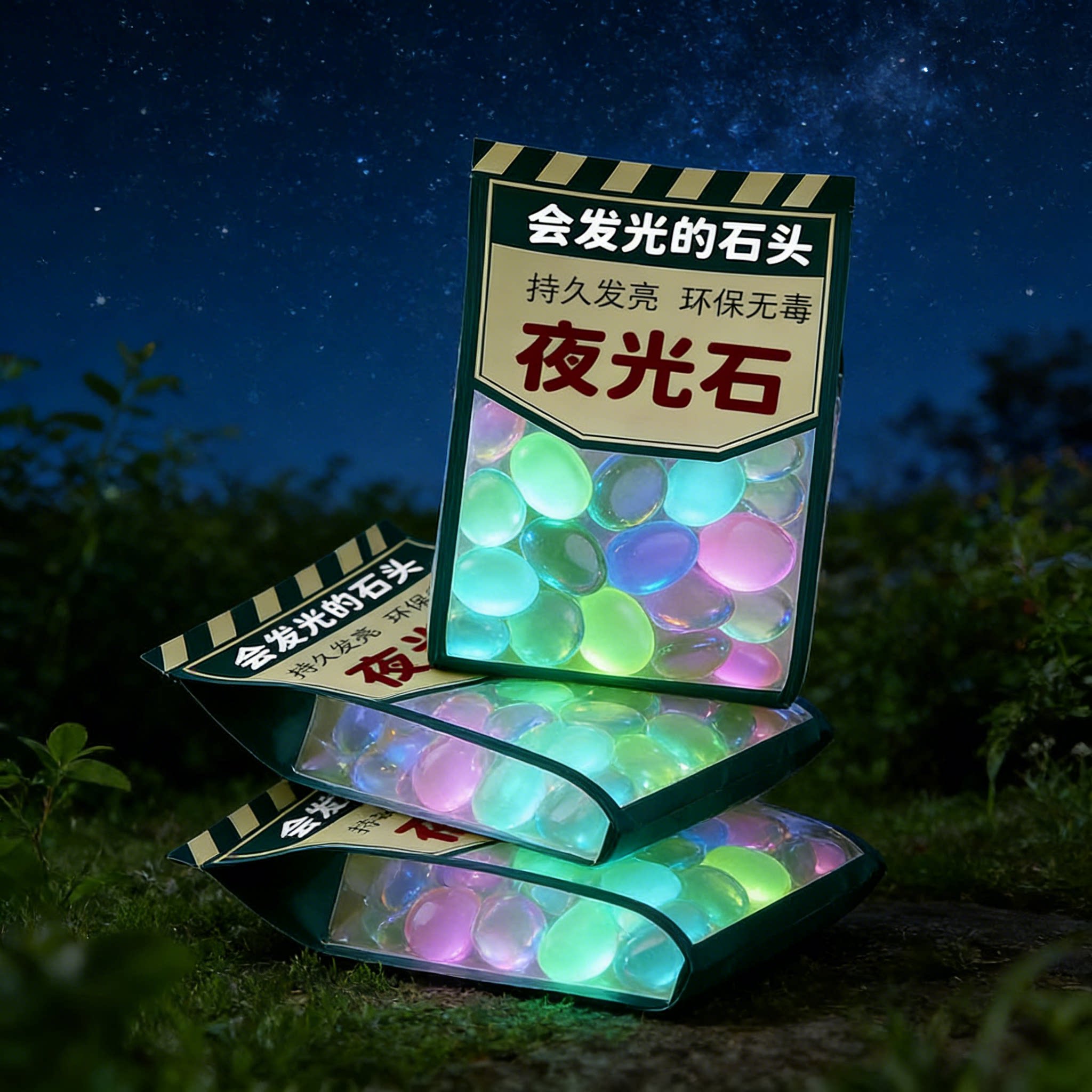 海洋石夜光石发光石夜光宝石鱼缸龟缸装饰饰品水族箱造景鱼缸底砂