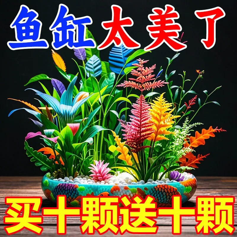 鱼缸装饰仿真水草水族缸造景摆件假水草龟缸观赏鱼塑料彩粘虫板