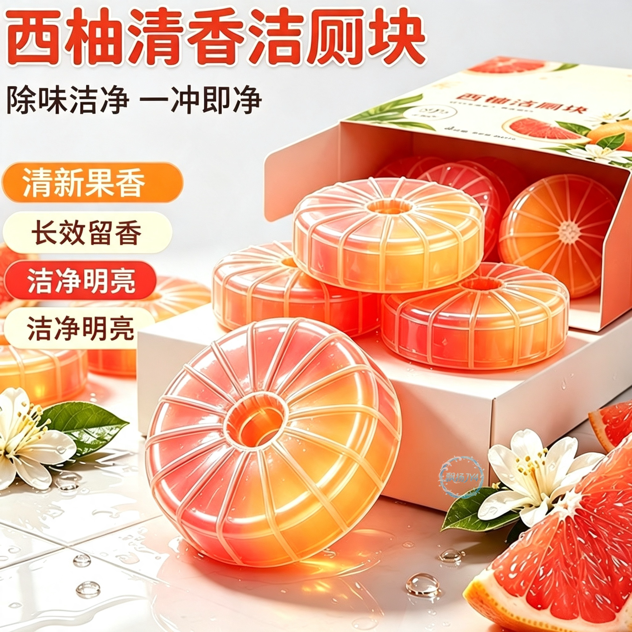 西柚清香花香蓝泡泡洁厕宝除垢除
