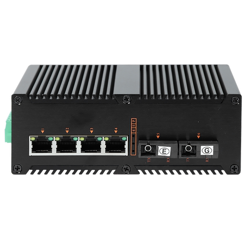 拓宾工业级千兆交换机2光4电单纤