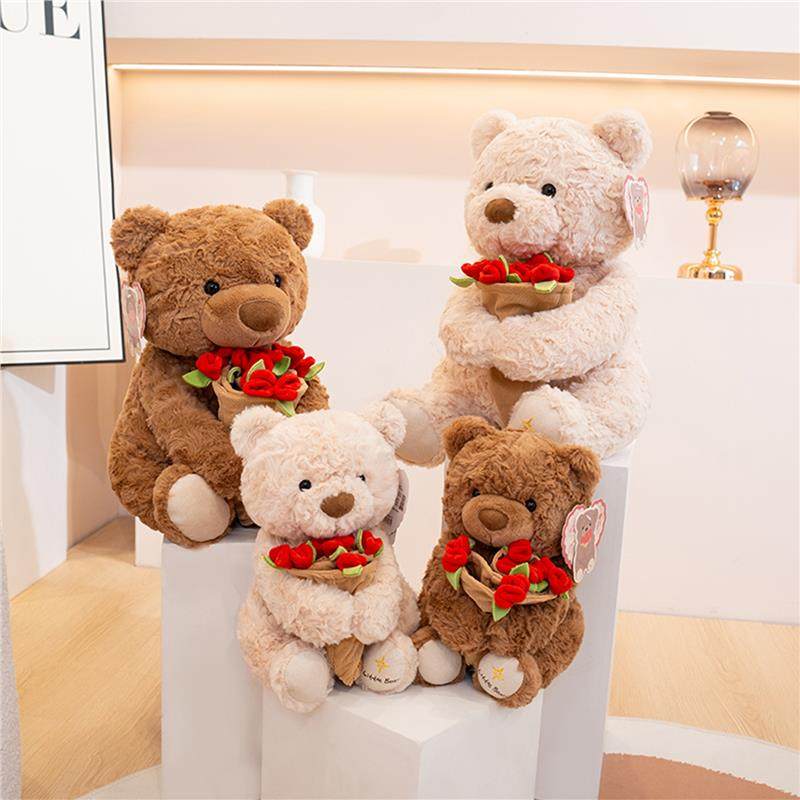 花束520毛绒玩具抱女友玫瑰娃娃礼物睡小熊情人节玩偶送正版公仔
