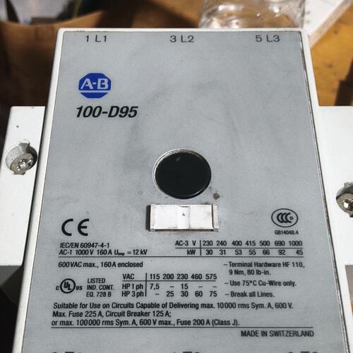 可维修A - B接触器 100 - D95 瑞士议价