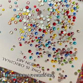 网红美甲钻彩色混装 水钻平底异形钻超闪新款 干净显白指甲圆钻饰品