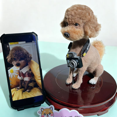 20cm高微缩宠物模型，毛绒仿真