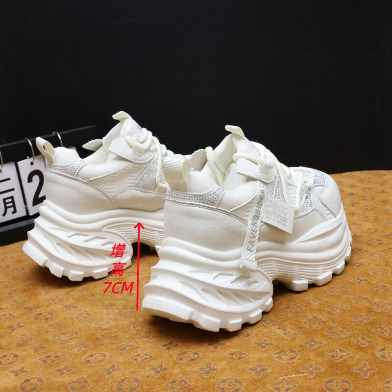 2026新款时尚厚底增高7CM老爹鞋女款潮流百搭小个子休闲运动女鞋