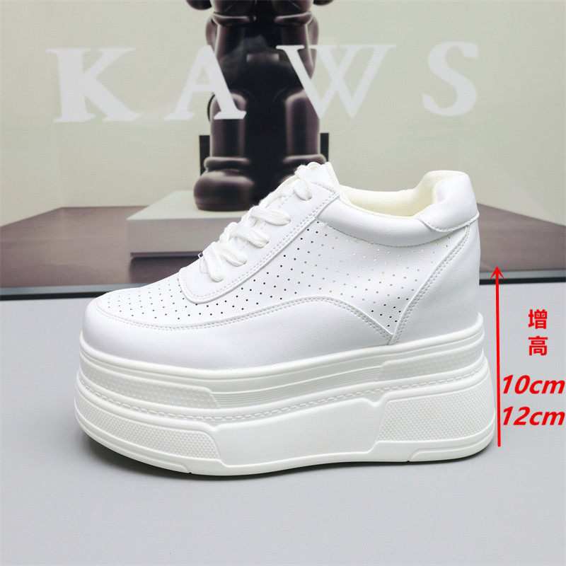 隐形内增高女鞋12厘米小个子10cm厚底休闲运动鞋女小白鞋透气板鞋