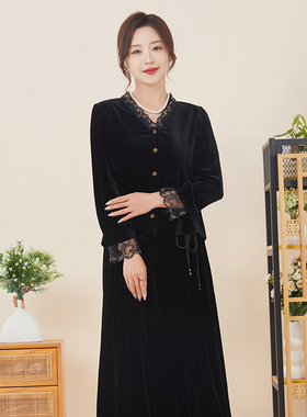 2025早春季新款桑蚕丝真丝绒气质长袖V领丝绒上衣长袖百搭 24735