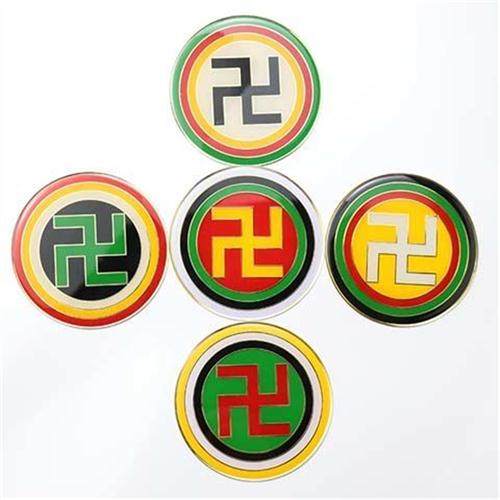 黄万字符能量贴黄铜8公分太极八卦旭懂版八卦太极图贴太极墙补角