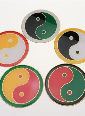 绿色万字符 潘师傅黄铜8CM太极八卦万字墙贴无logo配胶黄色万字符