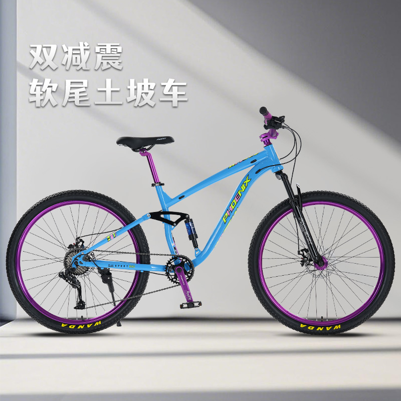凤凰高碳钢双碟刹软尾山地土坡车