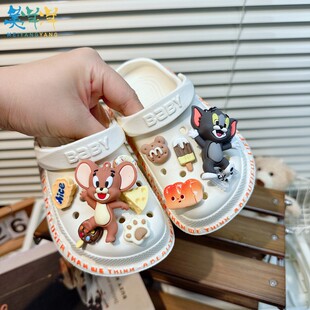 儿童拖鞋男童洞洞鞋夏季室内家居小孩男宝沙滩外穿防滑小男孩凉拖