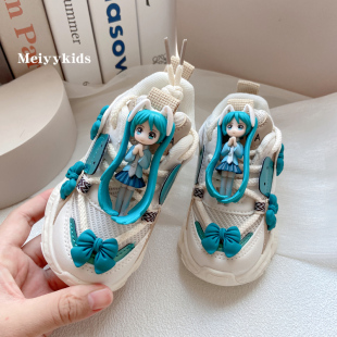 女童鞋子2026新款春季运动鞋轻便女孩儿童春款老爹鞋网面透气网鞋