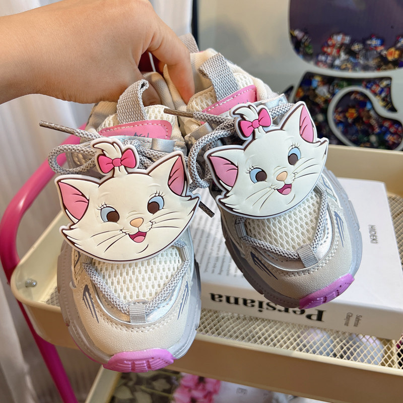 2026新款春款儿童运动鞋女童鞋子老爹鞋女孩网鞋透气软底学生单鞋