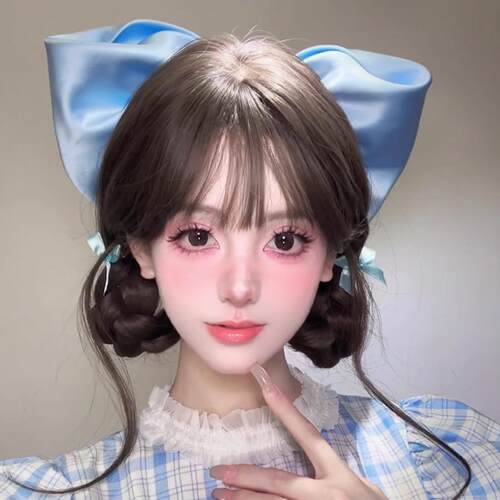超大号立体蓝色蝴蝶结发夹女缎面公主头饰甜美时尚小众高级感发饰