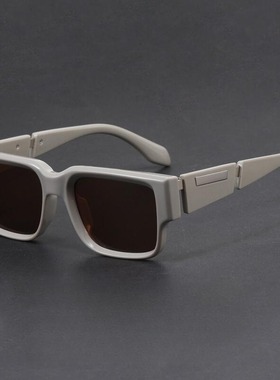 长方形窄框小众独特灰蓝色方形粗框墨镜防紫外线复古简约太阳眼镜