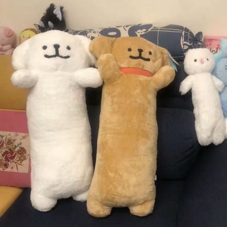 卡通可爱A韩国小狗长条抱枕毛绒小金毛狗侧睡夹腿床上男女生日礼