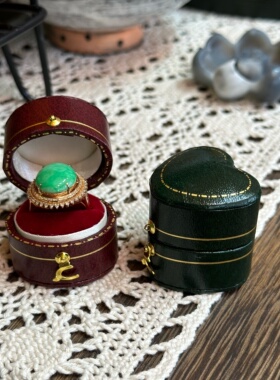 戒指盒婚礼仪式高档皮革迷你精致多色可选复古饰品盒首饰包装盒子