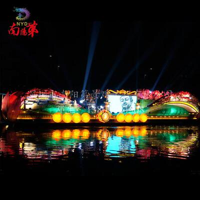 江南景点旅游宣传道具凤凰灯饰凤凰彩船夜游彩船布艺水景灯