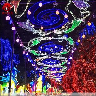 走廊通道灯光装饰室外防水装饰异形灯美陈花灯定制春节亮化光雕