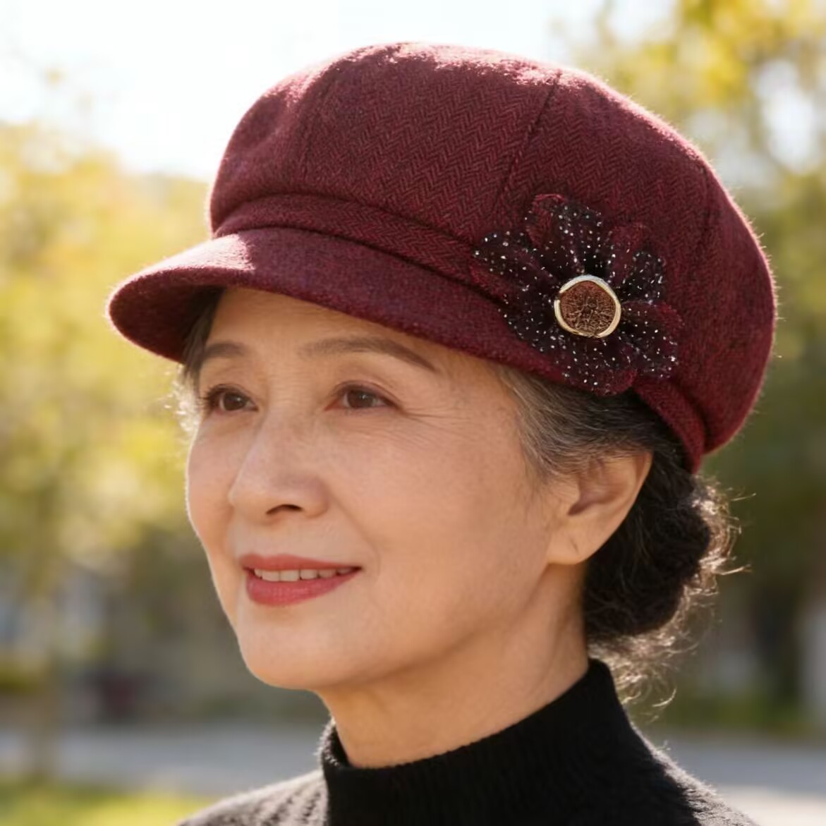 中老年时尚女春夏四季妈妈布帽单短檐遮阳帽休闲老人帽奶奶鸭舌帽