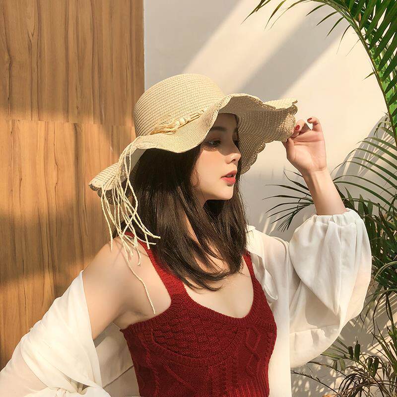 帽子女韩版学生新款草帽太阳遮阳帽防晒防紫外线夏季凉帽女士圆脸