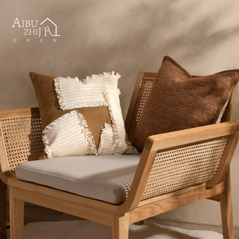 现代简约复古客厅沙发床头抱枕轻奢民宿酒店样板房间靠垫护腰靠枕