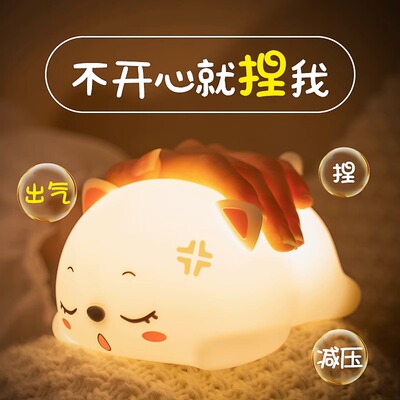 小夜灯实用可爱情人节送女生礼物睡眠捏捏乐呼噜猫送闺蜜捏送女孩