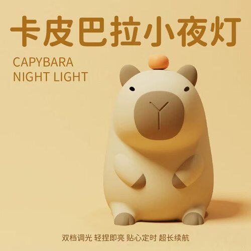 夜灯感应捏发泄拍拍灯充电玩具睡眠解压卡皮巴拉送女生礼物实用