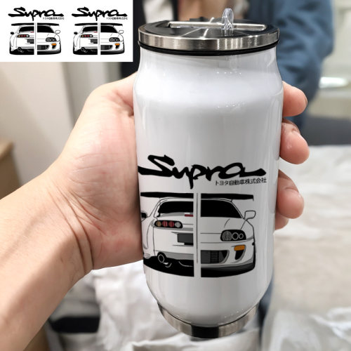丰田牛魔王SUPRA经典跑车改JDM汽车1车载周年纪念304不锈钢保温杯