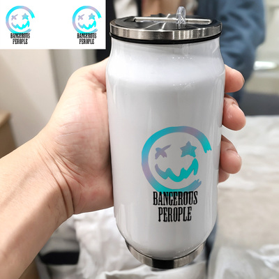 薛之谦dsp纸袋人logo喝水时尚美式男女印图篮球304不锈钢保温杯子