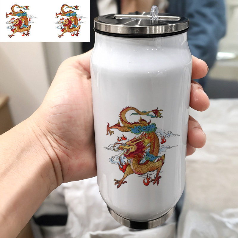 diy龙袍龙纹飞龙在天鱼跃龙门中国风男款美式健身304不锈钢保温杯