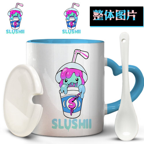 冰淇淋电音DJ Slushii时尚创意恶搞卡通印图家用马克杯陶瓷水杯子