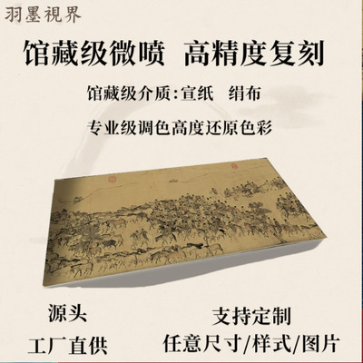 宋李公麟临韦偃牧放图国画真迹