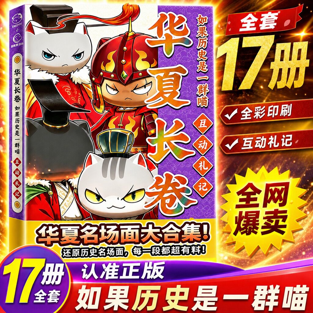 如果历史是一群喵17册全套16正版一群喵小剧场肥志印签西游记全集15最新版华夏长卷非注音小学生儿童版老师推荐中国历史科普漫画书